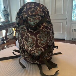 NEW Burton Multi pocket Brown Paisley beautiful high quality back pack!
